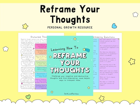 Reframe Your Thoughts Workbook: Cognitive Distortions & Reframing Techniques (PDF)