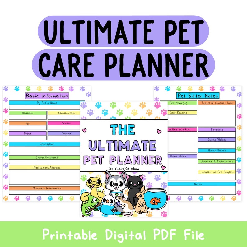  The Ultimate Pet Care Planner Veterinarian Worksheets - Etsy 