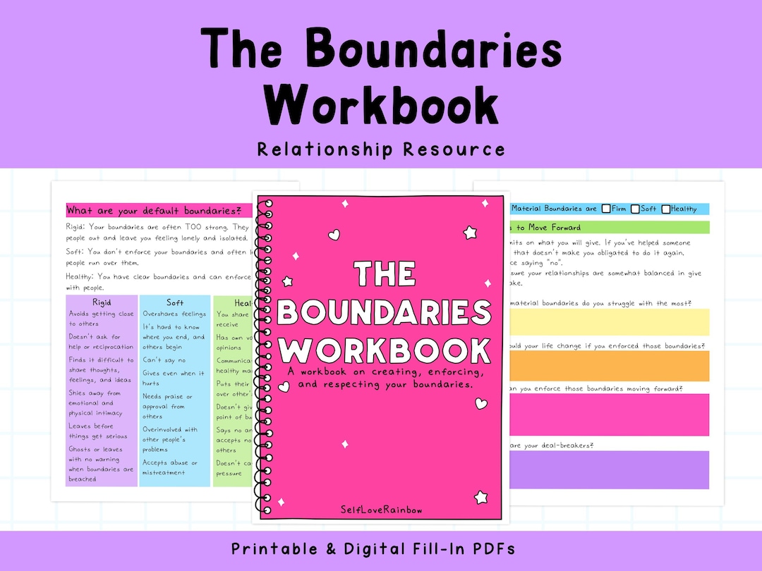 The Boundaries Workbook | Personal Growth | Printable | Self-help - Etsy