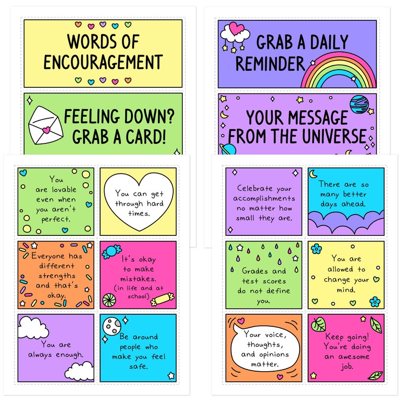 Encouragement Cards for Teens Positive Messages - Etsy
