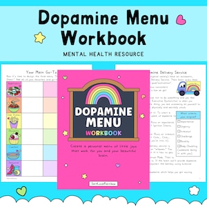 Dopamine Menu Workbook - ADHD Planner - Neurodivergent Self Care (Digital Download (PDF Workbook) image 1