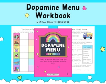 Dopamine Menu Workbook - ADHD Planner - Neurodivergent Self Care  (Digital Download (PDF Workbook)