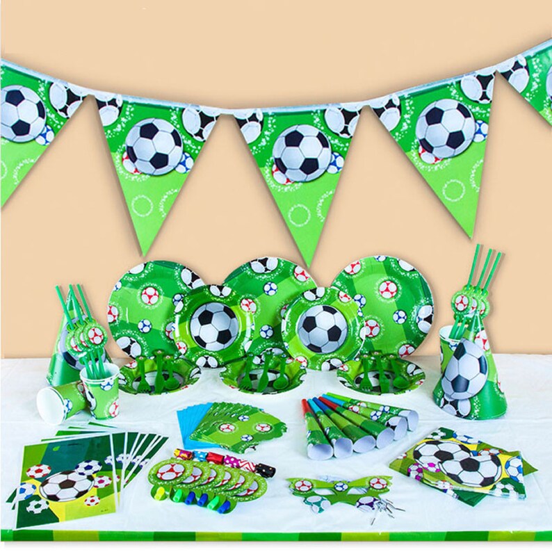 Football themed Party Plates Soccer Sports Party Plates Etsy
