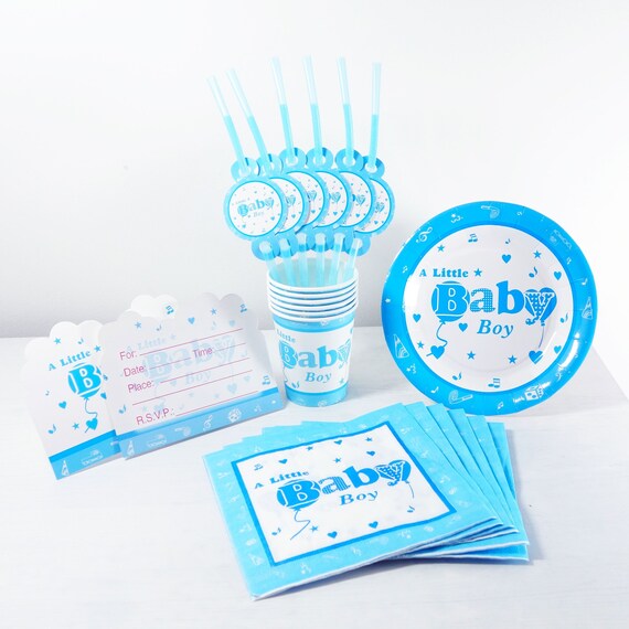 baby boy shower napkins and plates
