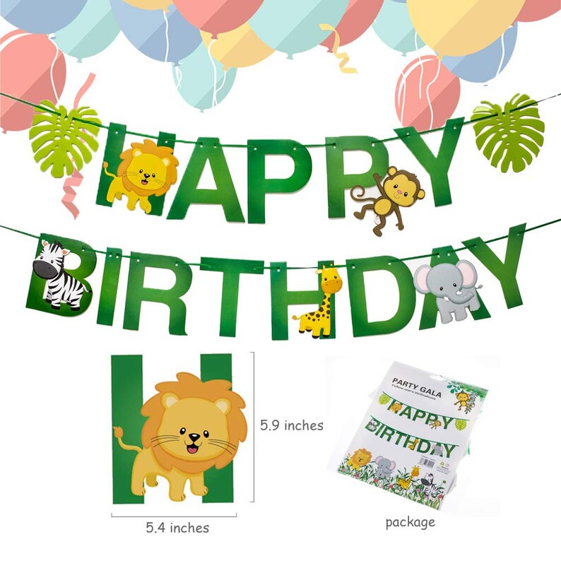 Lot De 40 Serviettes En Papier Anniversaire Jungle - 33x33 Cm - Motifs Animaux Forêt - Pour Décoration Table, Fête Enfant