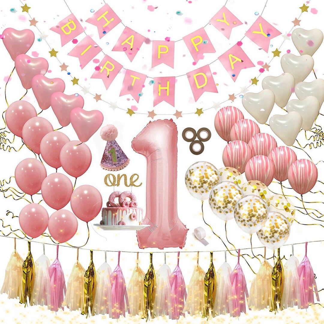 Girls 1st Birthday Decorations Party Supplies Cake Smash Etsy
