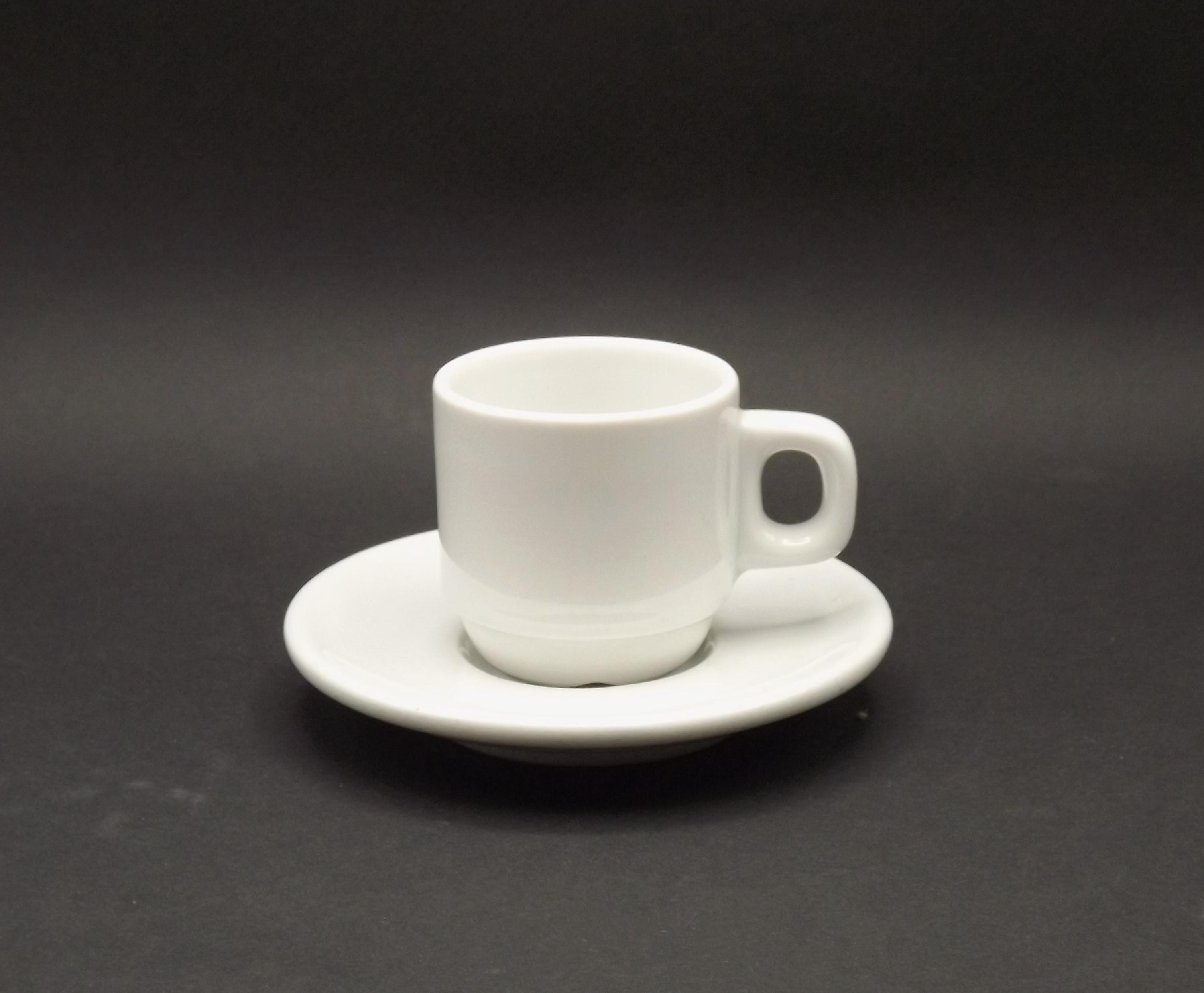 フランス製ヴィンテージ白磁エスプレッソカップ＆ソーサー6個セット