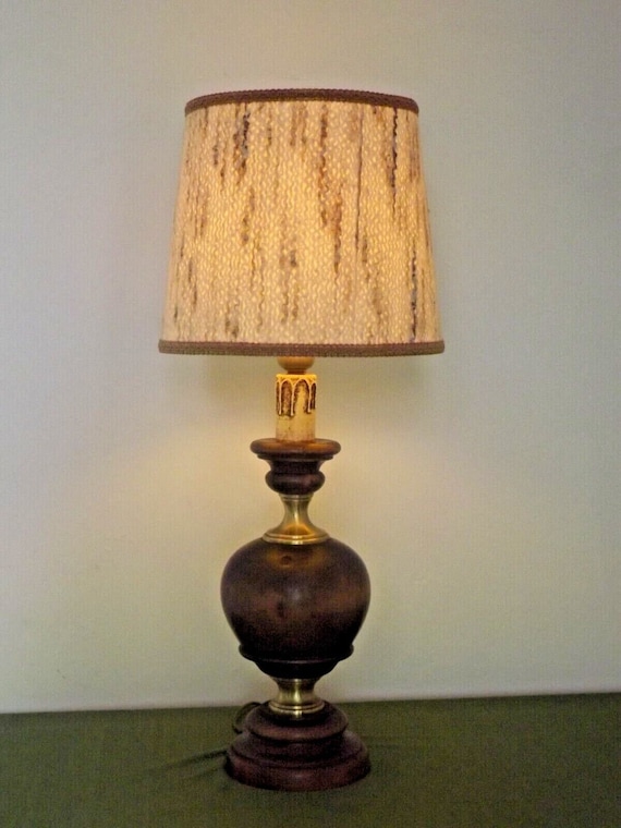 アンティーク フランス ウッド×メタル テーブルランプ A ライト