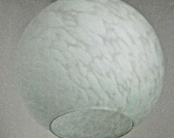 French Vintage Retro Hanging Pendant Ceiling Light White Ball Shape Clichy Glass Shade - French Vintage Lighting. Ball Light. Hanging Light.