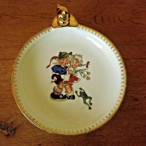 Delightful Vintage French Baby Pate Limoges Warming Bowl Children With Frog - Vintage French Childs Bowl. Baby feeding Bowl. Decorative Boel