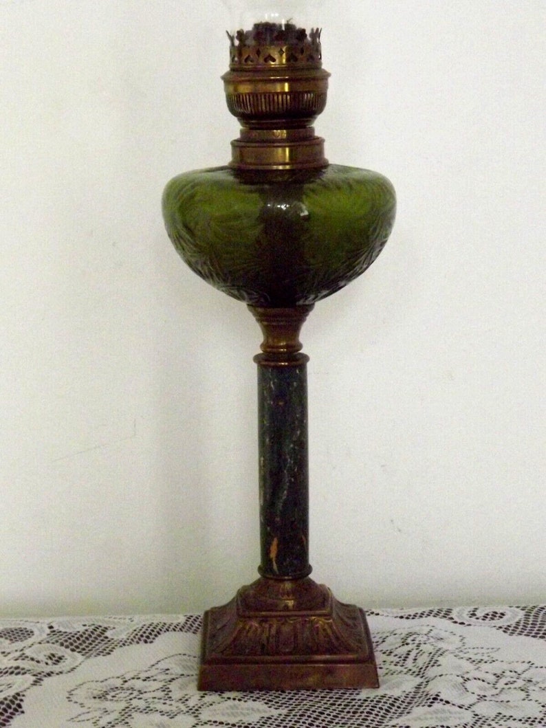 Antique Oil Lamp German Matador Brenner Art Nouveau Oil Lamp Etsy