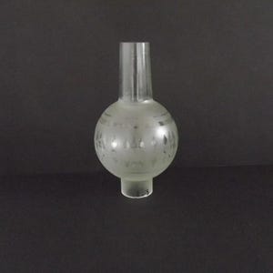 French Vintage Funnel Glass Lamp Shade – Opaque & Clear Geometric Pattern. Decorative Replacement Light Shade.