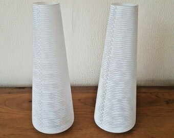 Pair French Vintage Retro White Opaque Patterned Glass Replacement Shades - French Vintage Shades. Chandelier Shades. Lamp Shades.