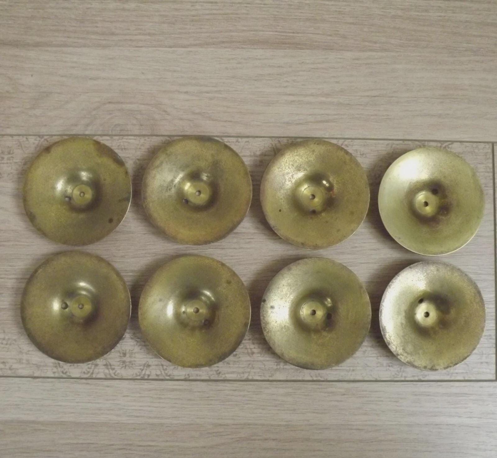 Lot De 8 Bobèches En Bronze/laiton – Décor Hippique – Pour Lustre Ou Bougeoirs