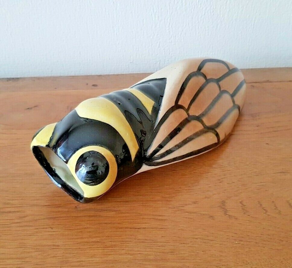 Délicieuse Poche Murale Vintage Français Brown Black Orange Cicada Fly - Français. Grande Mouche Cig