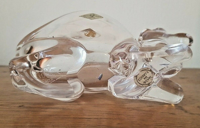 French Vintage Art Glass. Art Glass Camel Signed Art Vannes France Glass Crystal SITTING CAMEL Pipe Holder Ashtray Vannes Glass