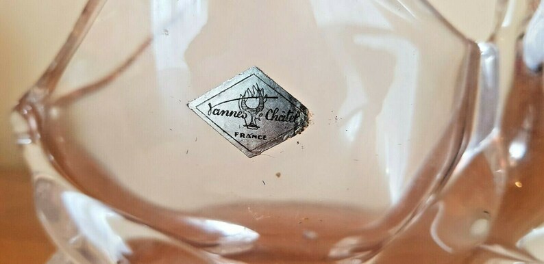 French Vintage Art Glass. Art Glass Camel Signed Art Vannes France Glass Crystal SITTING CAMEL Pipe Holder Ashtray Vannes Glass