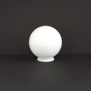 French Vintage White Opaque Glass Globe Shade – Medium Replacement Light Cover. French Vintage Lighting. Glass Ball Shade. Opaque Glass.