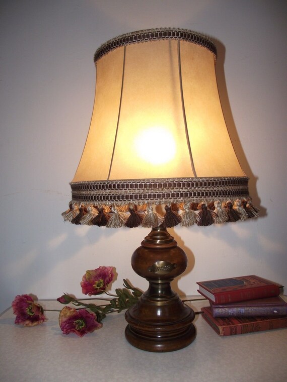 large wooden table lamp