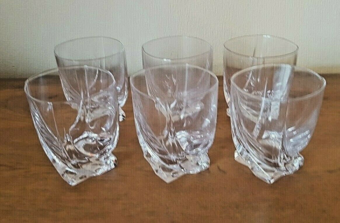 Set de 6 Français Cristalleries Royales Champagne Tumbler/Whiskey Glasses - Vintage Glass Ware. Verr