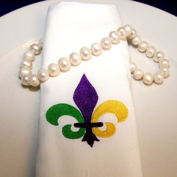 Mardi Gras Fleur de Lis Cloth Napkins, Fleur de Lis, Mardi Gras, Set of Mardi Gras Napkins, Mardi Gras Party Napkins, Mardi Gras Table Decor