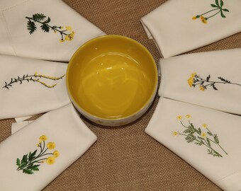 Servilletas de flores silvestres botánicas hechas a mano para bodas rústicas o decoración bohemia