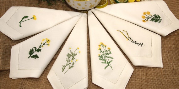 Servilletas de flores silvestres bordadas bordados de flores - Etsy España Servilletas de flores silvestres bordadas bordados de flores - Etsy España