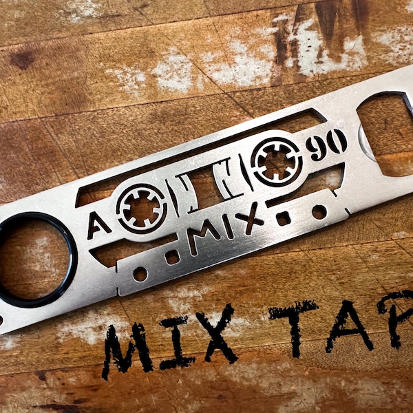 Bottle Opener, Bar Key, Bar Blade, "MIX TAPE" By Decap Bottle Openers