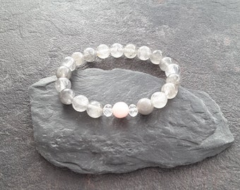 Smokey quartz bracelet, Gray Pink bracelet, gift for girlfriends, matching bracelets, Healing bracelet, Gift BFF, crystals bracelets