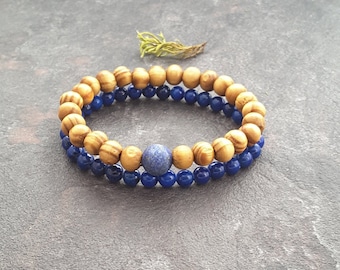 Lapis Lazuli bracelet, Gemstone bracelet, Healing bracelet, chakra bracelet, 5th chakra, gift for a friend, dark blue stone bracelet,