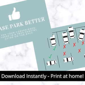 DIGITALE DOWNLOAD - Visitekaartje, parkeer alstublieft beter