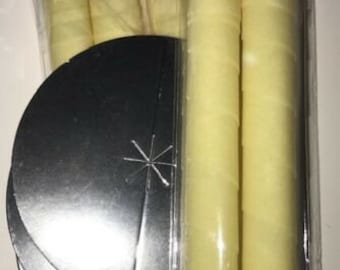 6 pc candles ear -excellent quality - beewax-no aroma-Hollow-longer burning-10in 25 cm-candling+3 disc protectors+ 10 cotton swabs