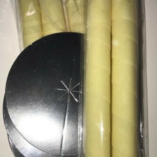 6 pc candles ear -excellent quality - beewax-no aroma-Hollow-longer burning-10in 25 cm-candling+3 disc protectors+ 10 cotton swabs