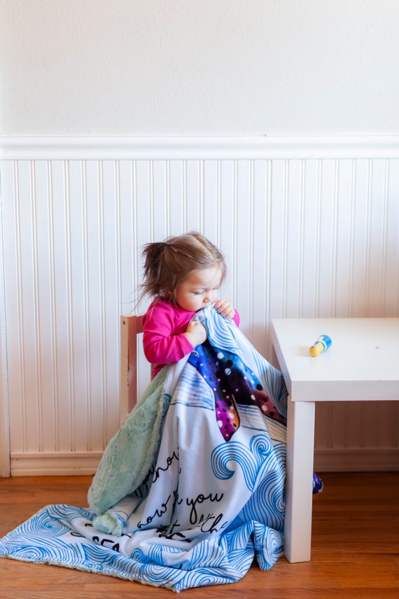 Whale Minky Baby Blanket Nursery Bedding Shower Gift