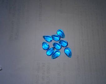 Teardrop Czech aquamarine dark blue Crystal 4X6mm