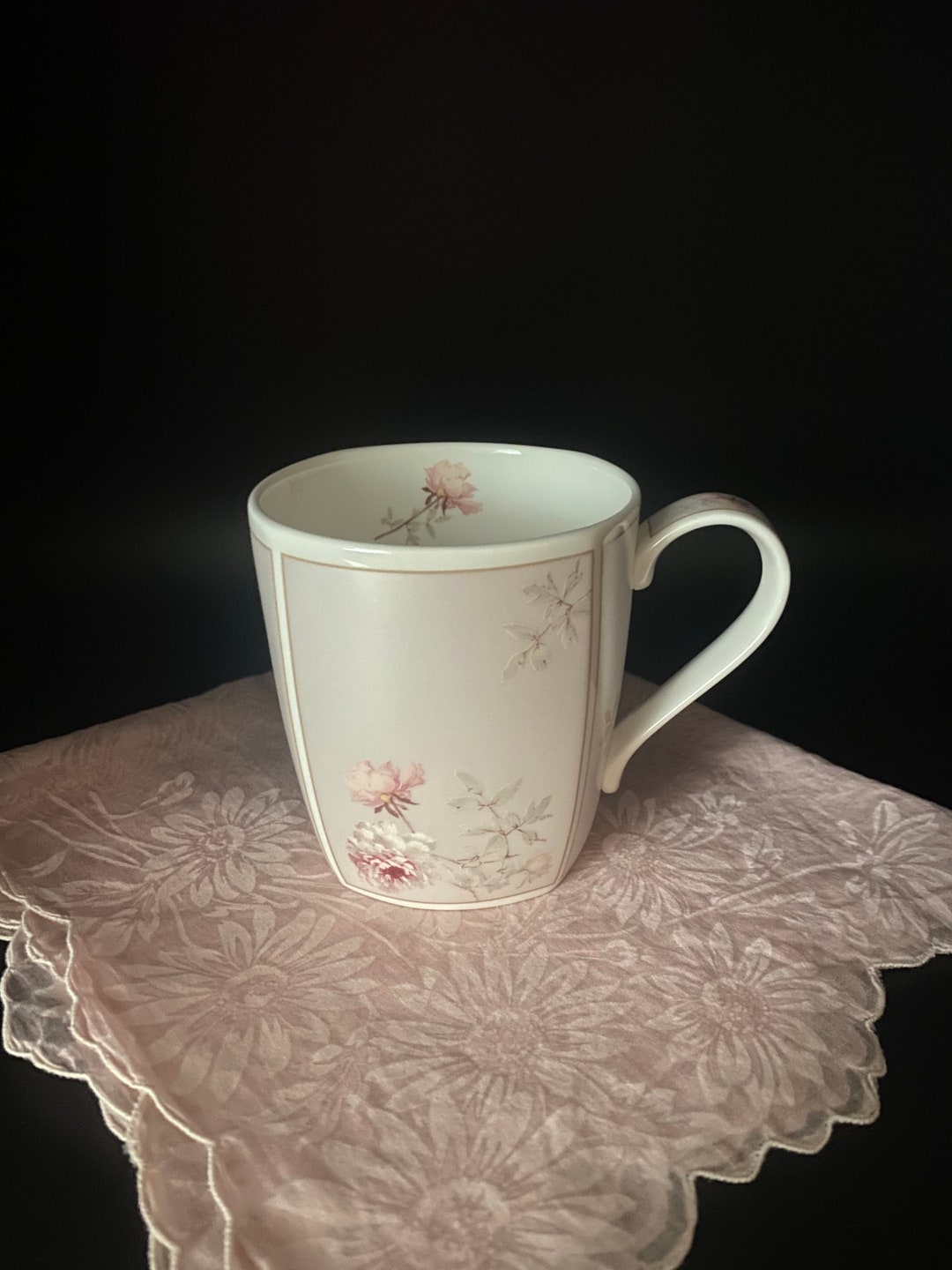 Vintage Hankook Fine Bone China Modern Square Decorated Etsy