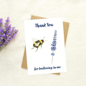 Tarjeta de agradecimiento para el maestro: 'Gracias por creer en mí': tarjeta digital de acuarela pintada a mano, lista para imprimir - Maestro de escuela / guardería