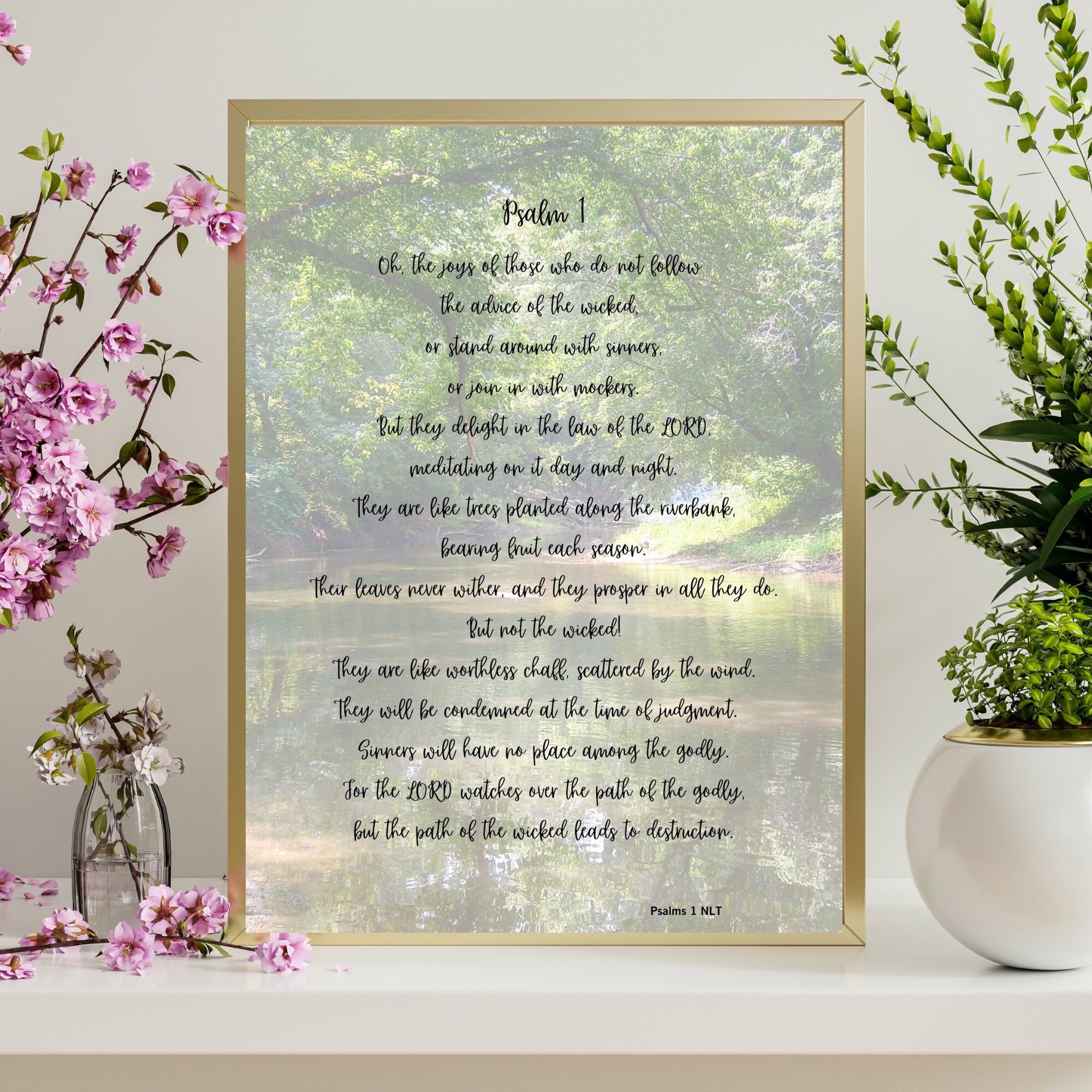 Psalm 1 NLT Wall Art/psalms 1 Digital Print/bible Wall Art/instant ...