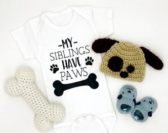 My Siblings Have Paws / Baby Bodysuit / Baby Boy / Baby Girl / Unisex Baby Clothing / Baby Gift / Baby Shower / Dogs