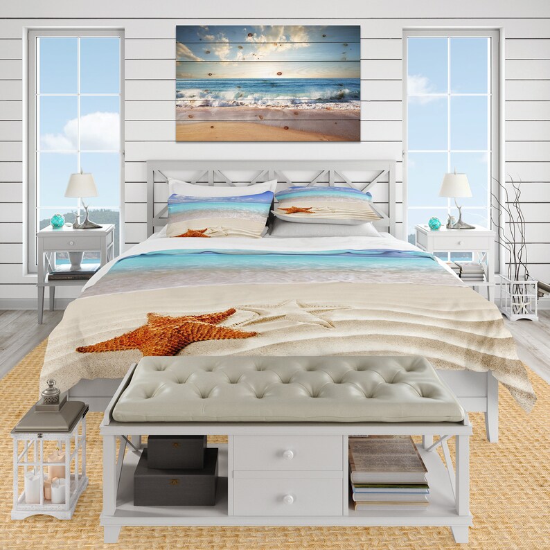 Beach Duvet Cover Nature Coastal Bedding Twin Queen King Bed13132