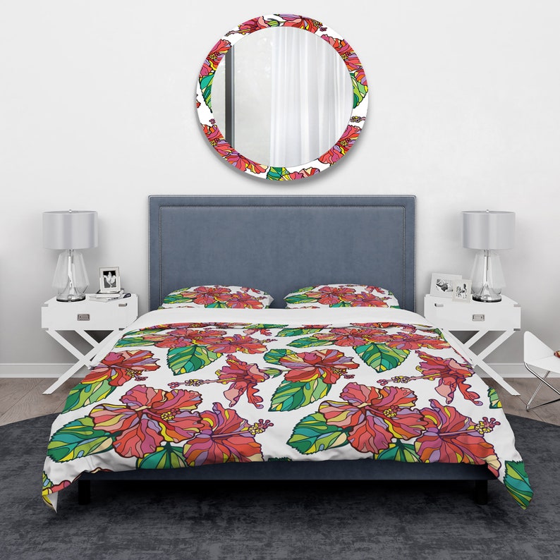 Red Duvet Cover Nature Bedding Fl Twin Queen King Bed18680