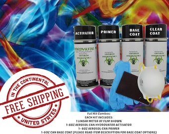 Hydrographic Film Full Kit RAINBOW FLAMES