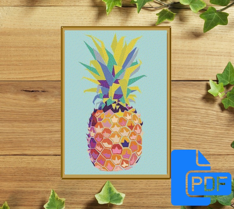 Pineapple Cross Stitch Fruit Tropical Nursery Cute