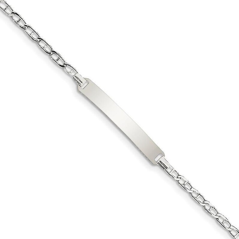 Sterling Silver Children/'s ID Link Bracelet