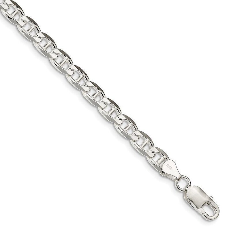 Sterling Silver 6.5mm Anchor Bracelet