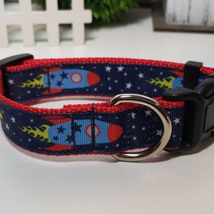 1 &quot;Raketenhalsband, Hundehalsband, Metallschnalle Halsband, Raumschiffhalsband, Bandhundehalsband, Martingale Halsband