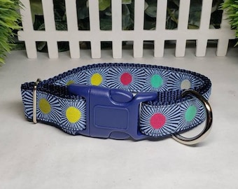 1" Dog Collar, Lines and Dots Dog Collar, Starburst Dog Collar, Big Dog Collar, Geometric Dog Collar, Dots Dog Collar