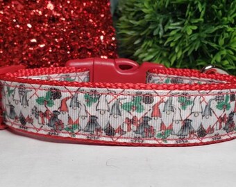 Holiday Dog Collar, Gnome Dog Collar, 1" Dog Collar, Big Dog Collar, Cute Dog Collar, Gnome Collar, Christmas Dog Collar, Custom Dog Collar