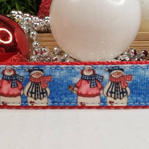 Dog Collar, Christmas Dog Collar, 1&quot; Dog Collar, Snowman Dog Collar, Dog Collar, Martingale Collar, Half Check Chain, Holiday Dog Collar