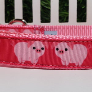 Dog Collar, Pig Dog Collar, 1&quot; Dog Collar, Piggy Dog Collar, Metal Buckle Dog Collar, Martingale, Half Check Chain, Pig Bow Tie, Dog Bow Tie